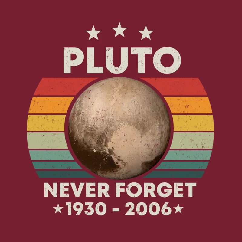 Pluton Never Forget Space Retro Space