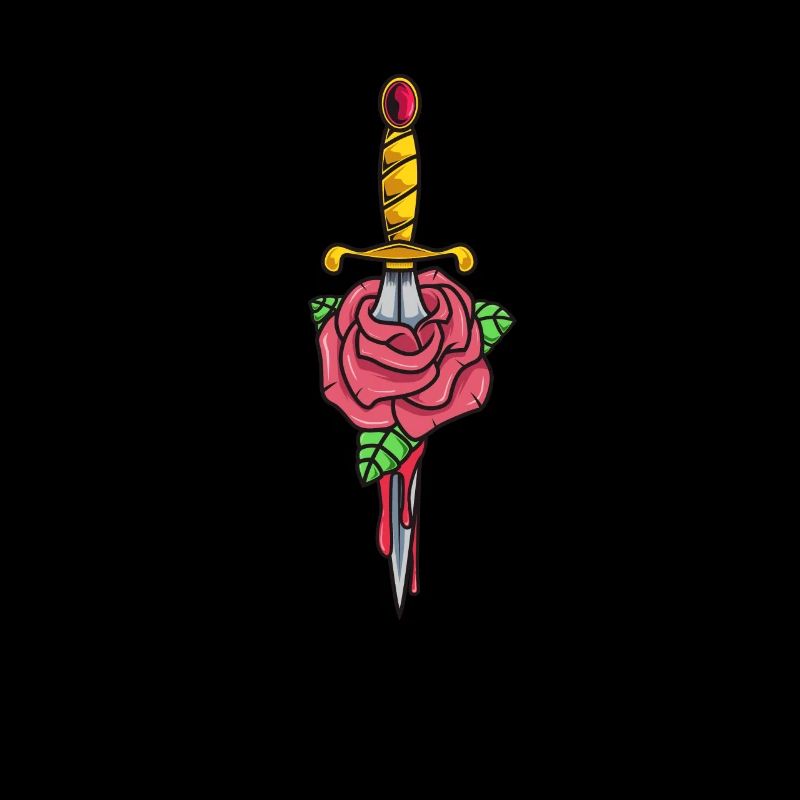 Gothic Dagger with Rose