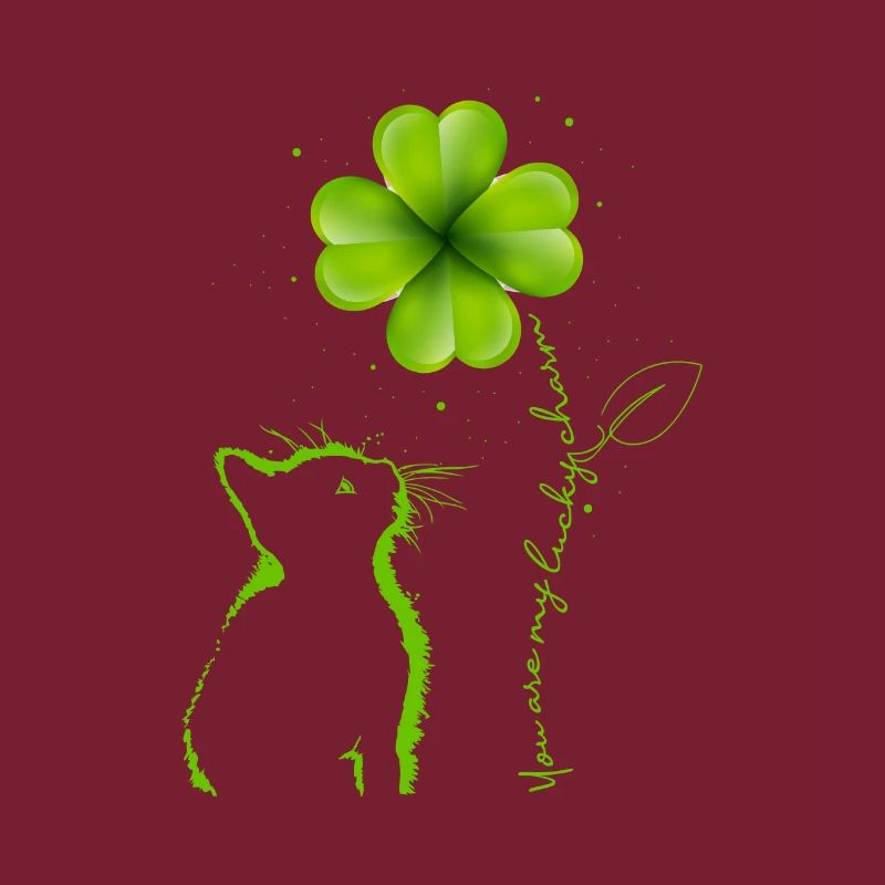 Tu es mon lucky charm cat Cloverleaf