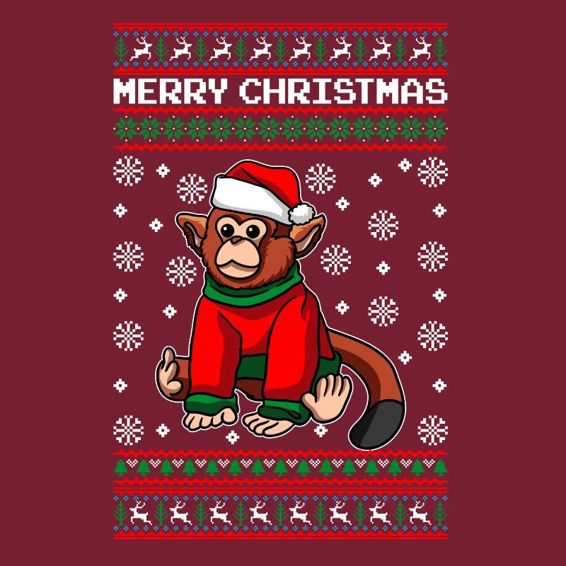 Singe avec pull Moche Noël