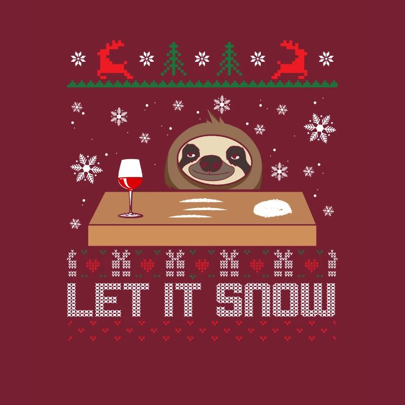Let It Snow Sloth Pull moche