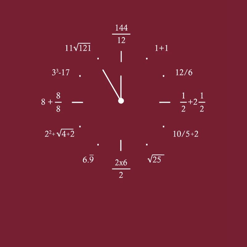 Clock with math formulas