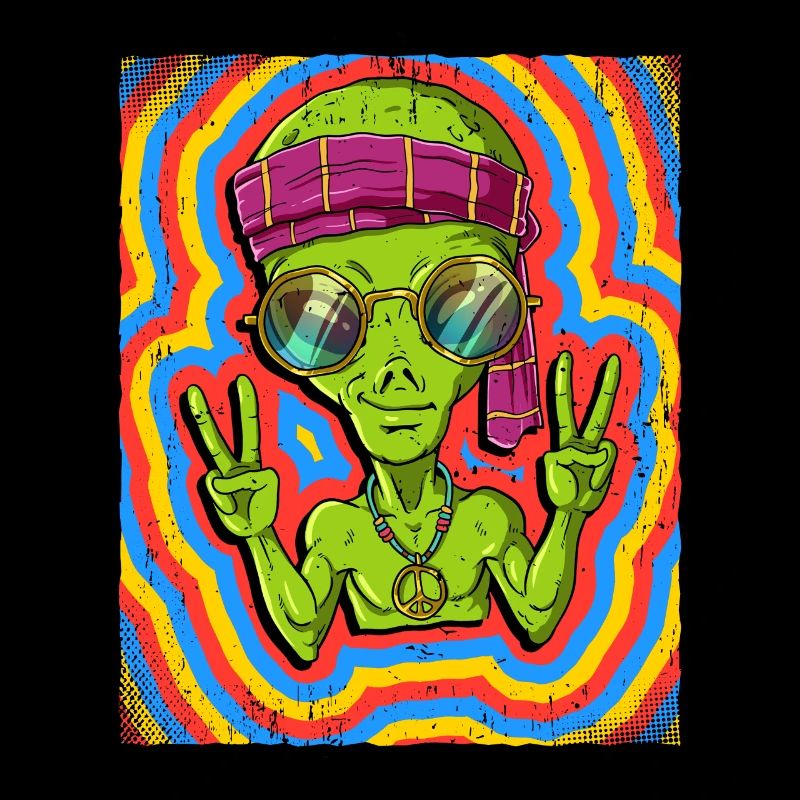 Hippie Alien Psychedelisch Trippy