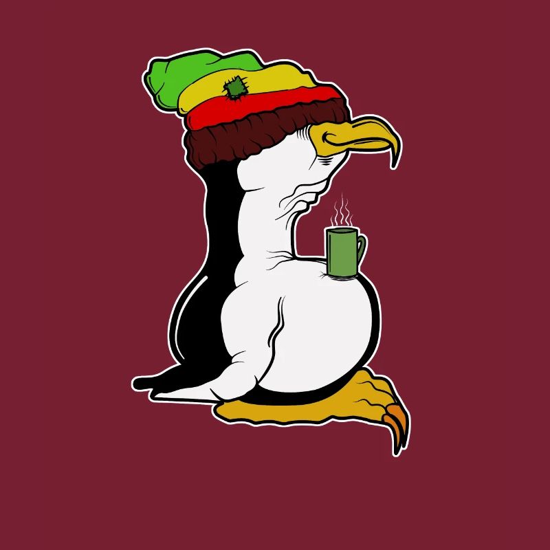 Tux Linux Penguin Coffee Break Computer Geek Rasta