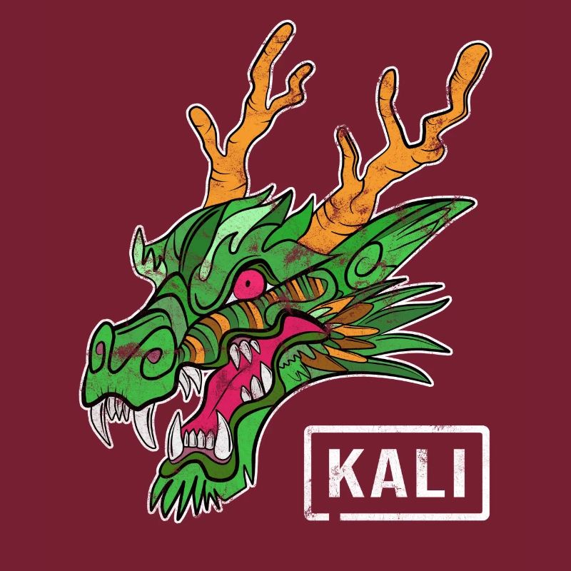 Kali Linux Computer Administrator Tux Dragon Head