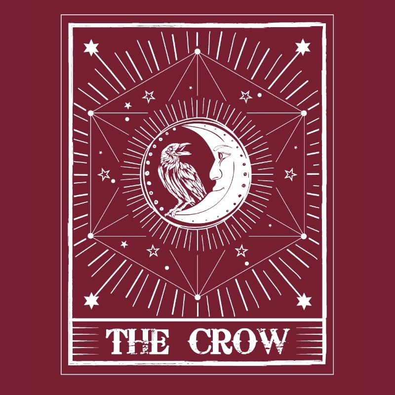Tarot Card Crow Occult Half Moon Black Raven