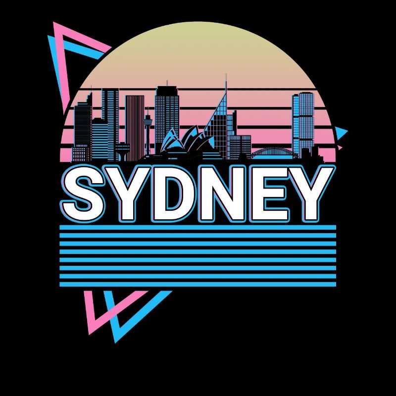 Sidney City Skyline Cityscape Retro