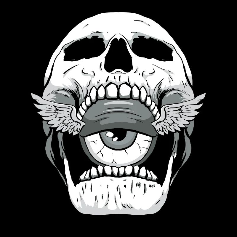 Weirdcore Ästhetischer Totenkopf Augapfel
