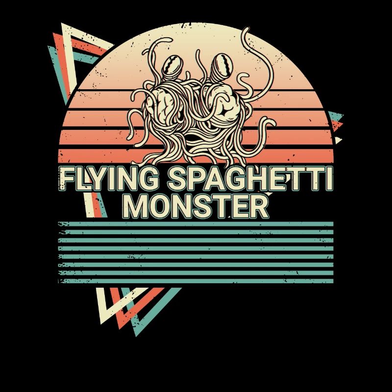 Fliegendes Spaghettimonster FSM Pastafarian Retro