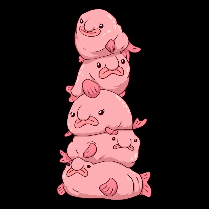 Kawaii Blobfish Blob Pile