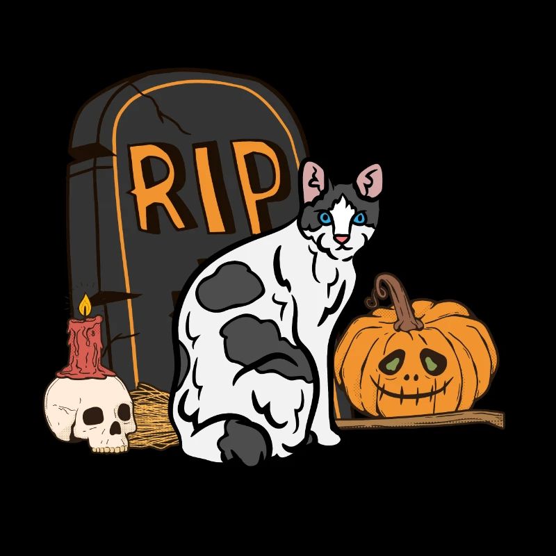 Mignon chat japonais Bobtail Halloween