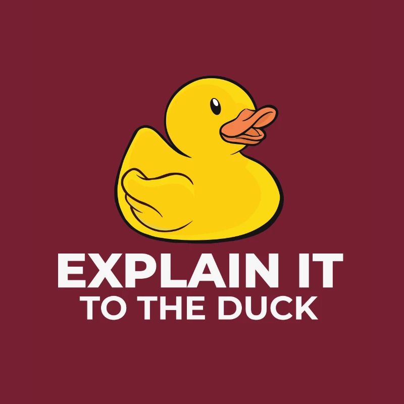 Programmer rubber duck explain it to the duck