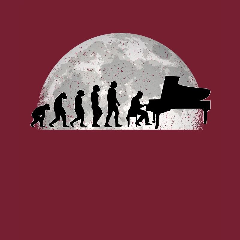 Pianist Evolution Mond Piano Klavier Geschenk