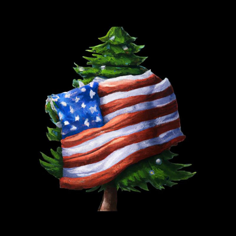 American Christmas Christmas Tree with US