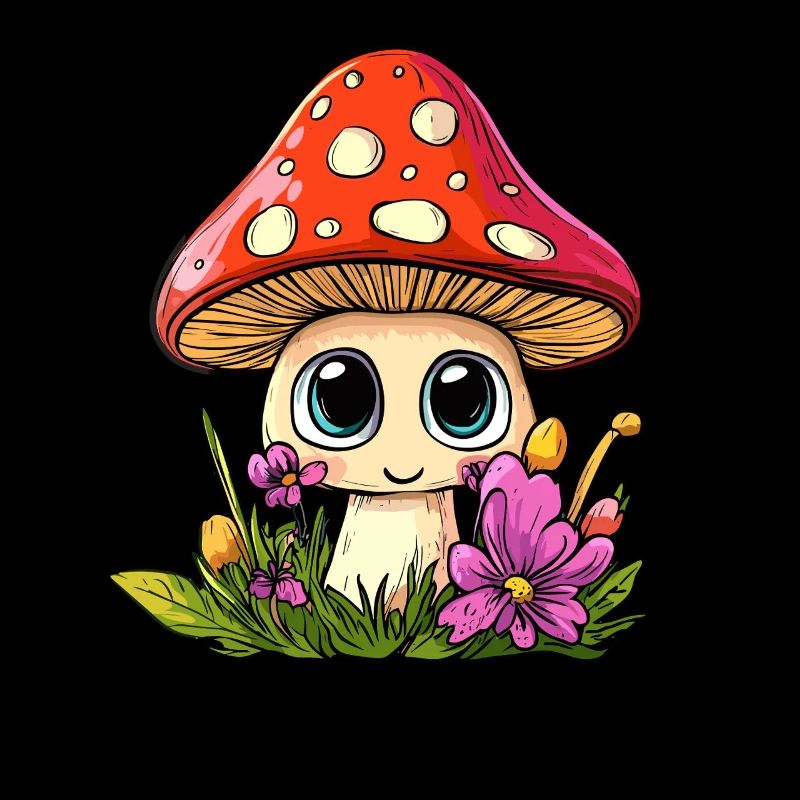 Champignon avec des fleurs