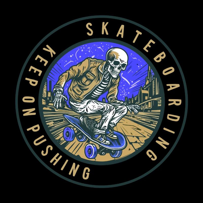 Skull Skeleton Skateboard Skater Cadeau