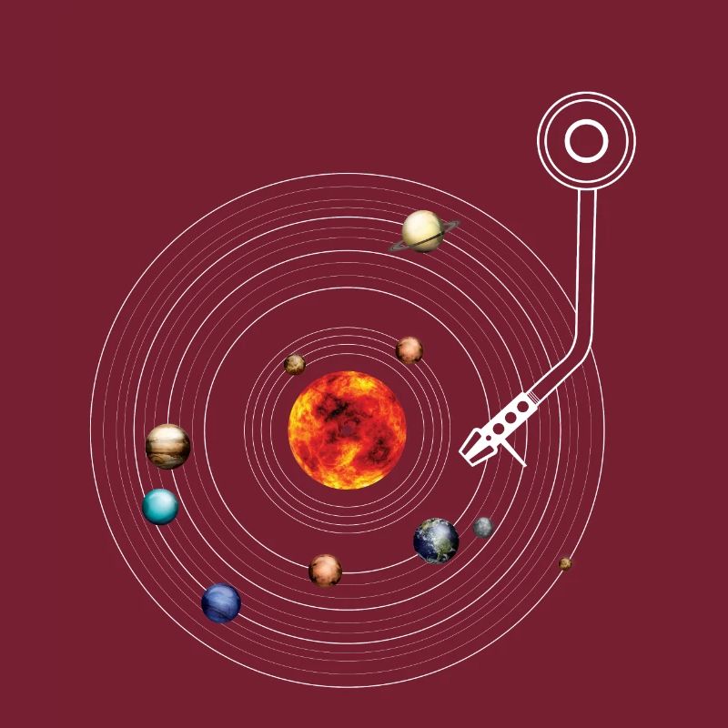 Turntable Solar System Vinyl Planets Moons