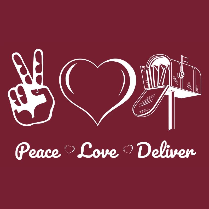 Peace Love Deliver Postbote Briefträger Gift