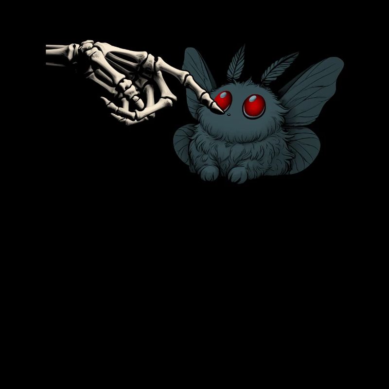Kawaii Mothman squelette main cryptide