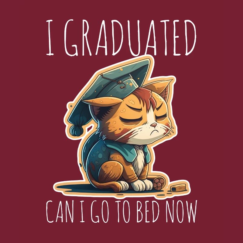 Abschluss Schlafen Katze Uni Master Bachelor