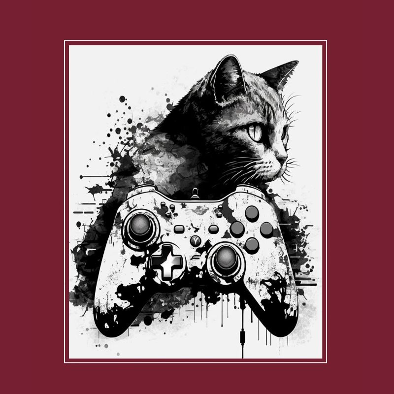 Cats and Gaming Katze Kätzchen Controller Zocken