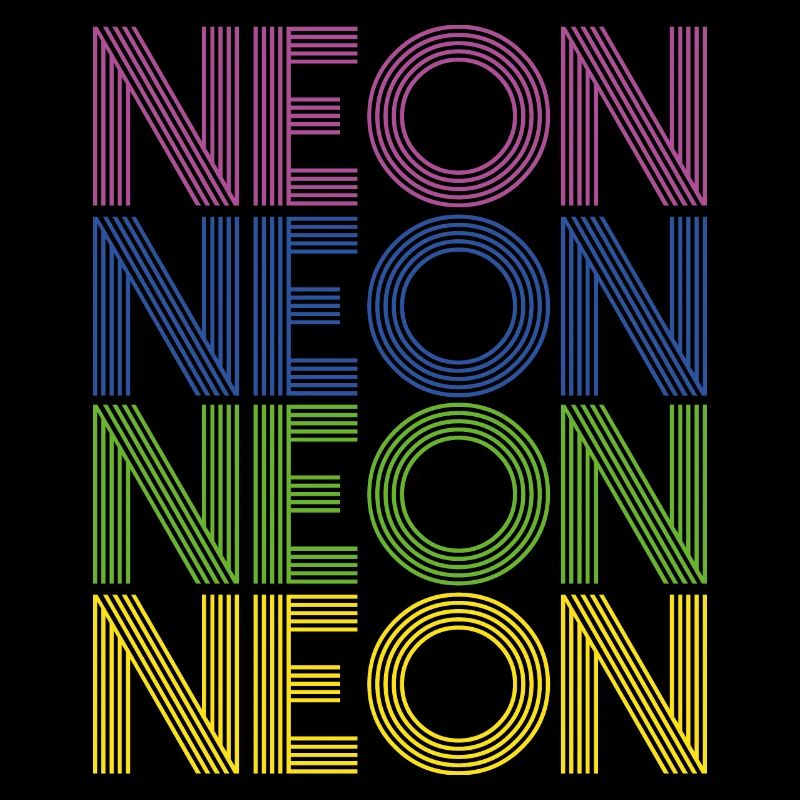 Néon Couleurs 80 80 colorée estivale rétro idée