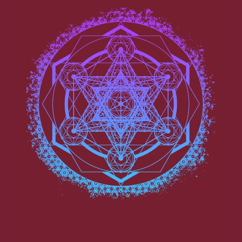 Symbole de géométrie sacrée de gradient de cube de Metatron