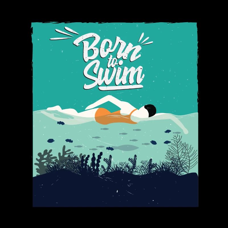Geboren um zu Schwimmen Geschenkidee Geburtstag