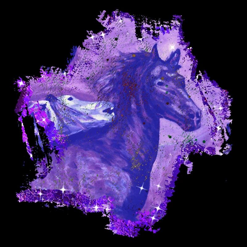 Pferde Galaxy Glitzer Lila