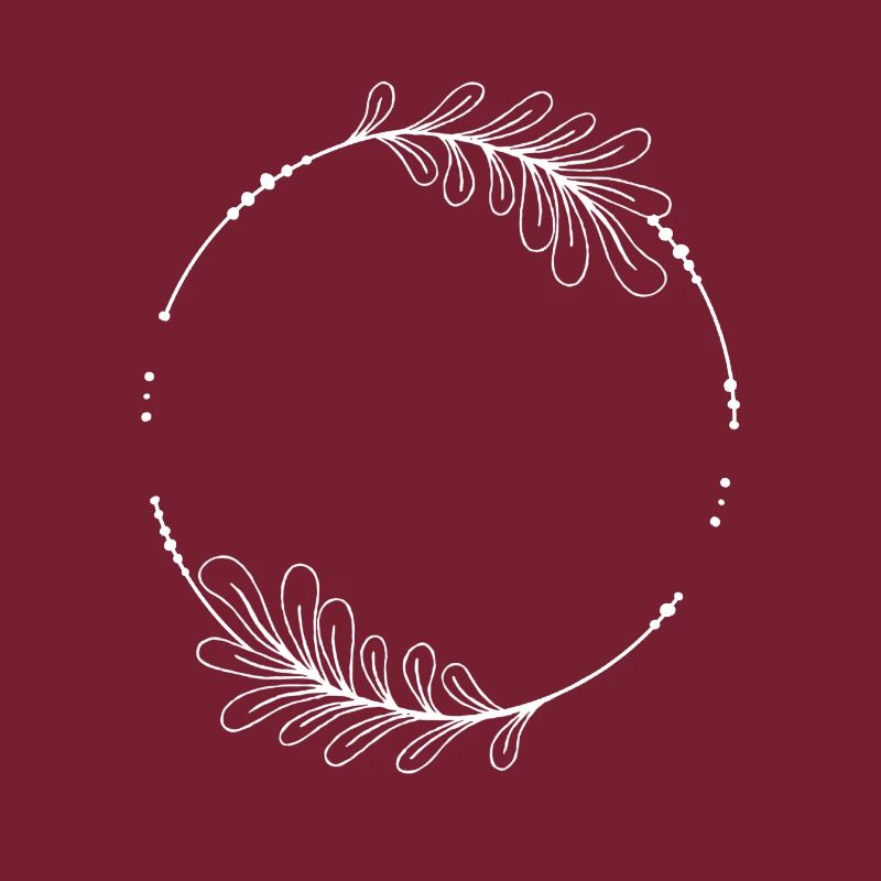 Weißer Kreis Rahmen mit Blättern