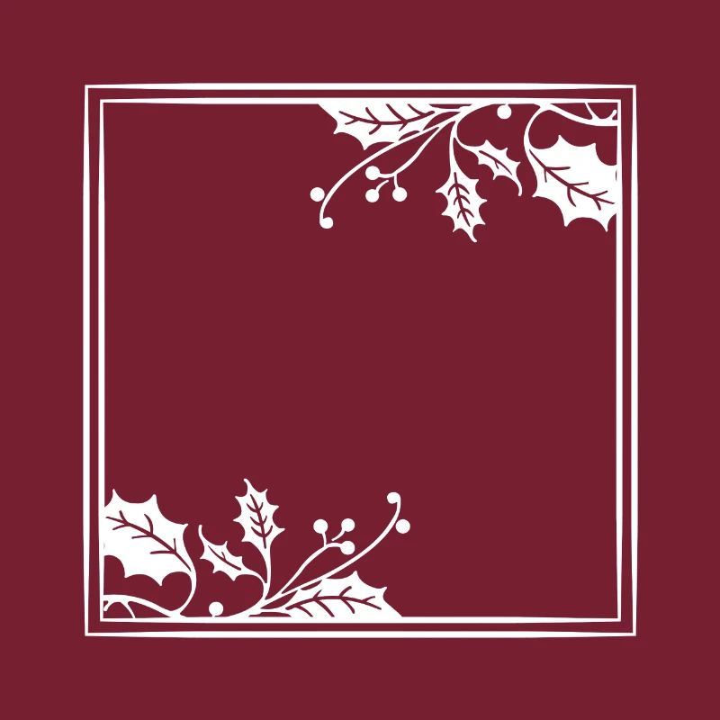 White frame bay leaf Christmas