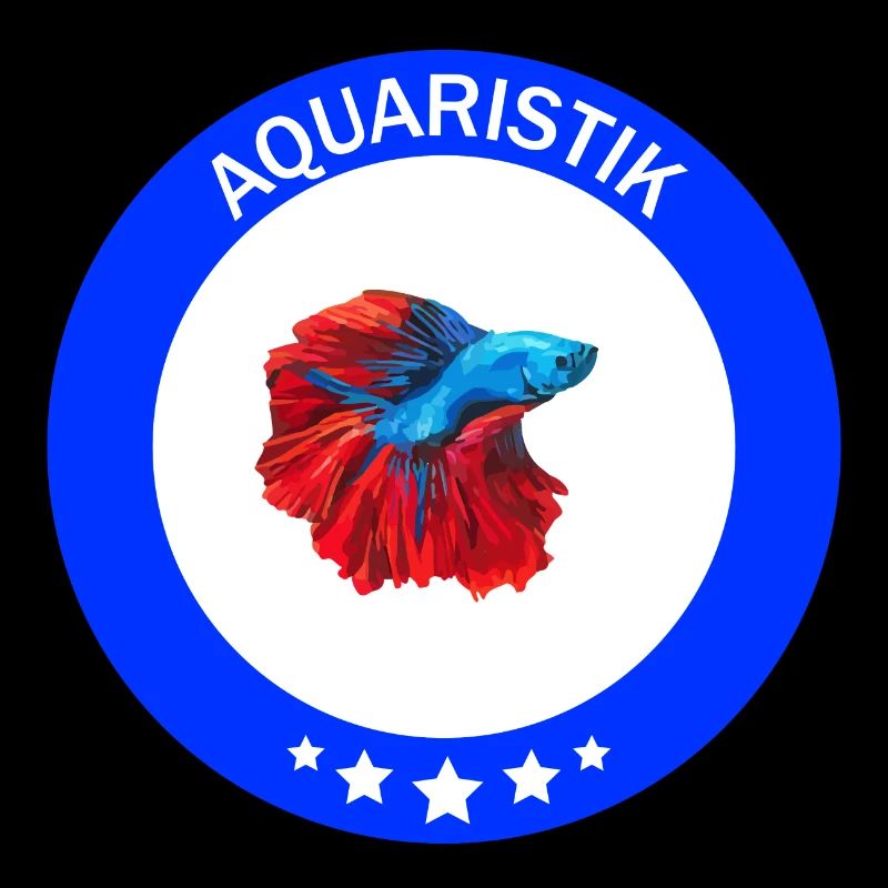 Aquaristik Badge mit Kampffisch Betta splendens