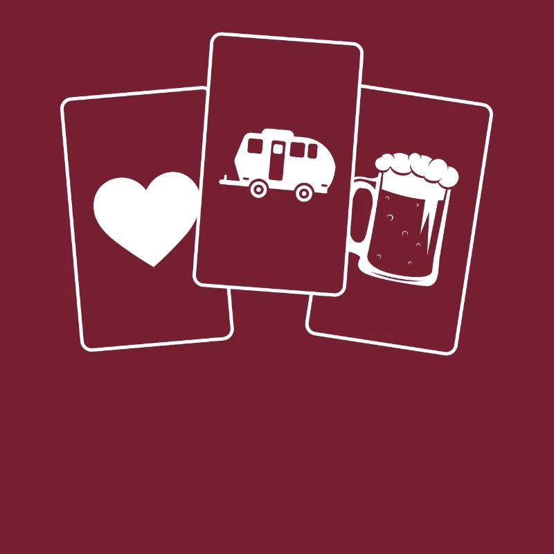 Herz - Bier - Camping Wohnwagen -