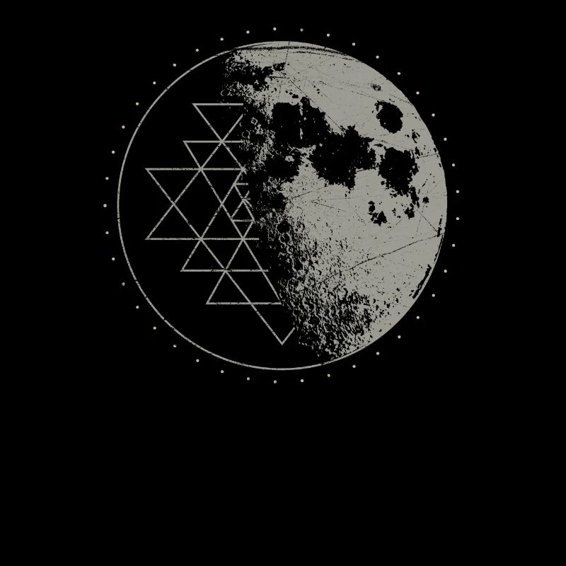 Heilige Geometrie Sri Yantra Moon - Psychedelisch