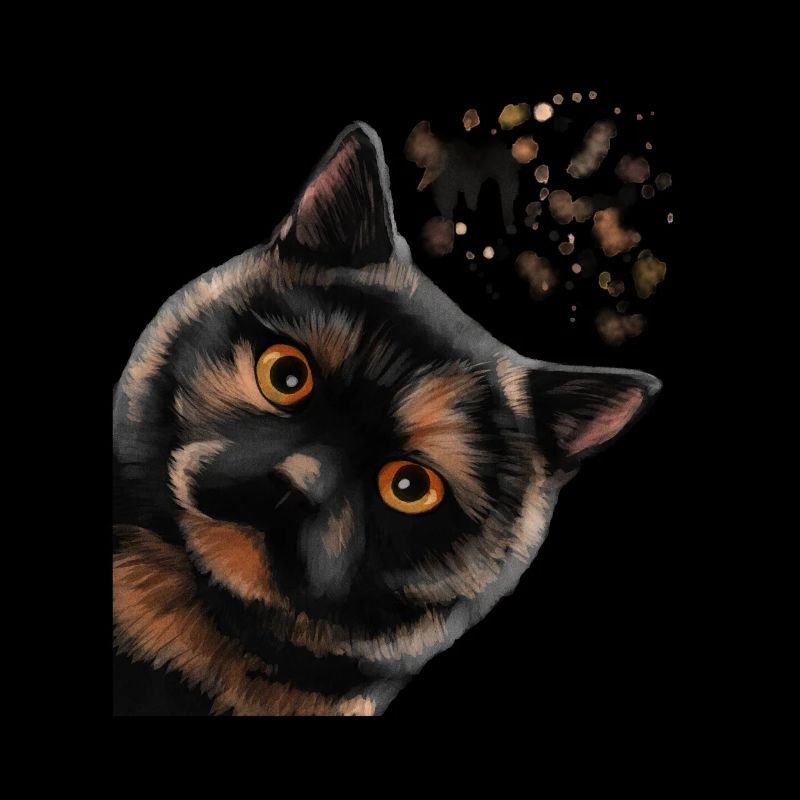 Neugierige Tortoiseshell Britisch Kurzhaar Katze