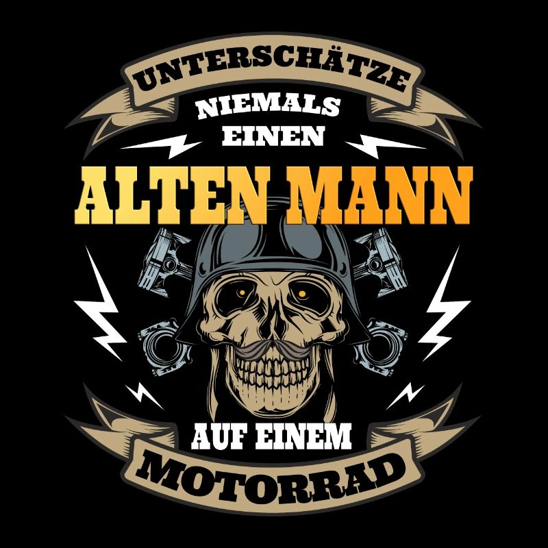 Alter Mann auf Motorrad Biker