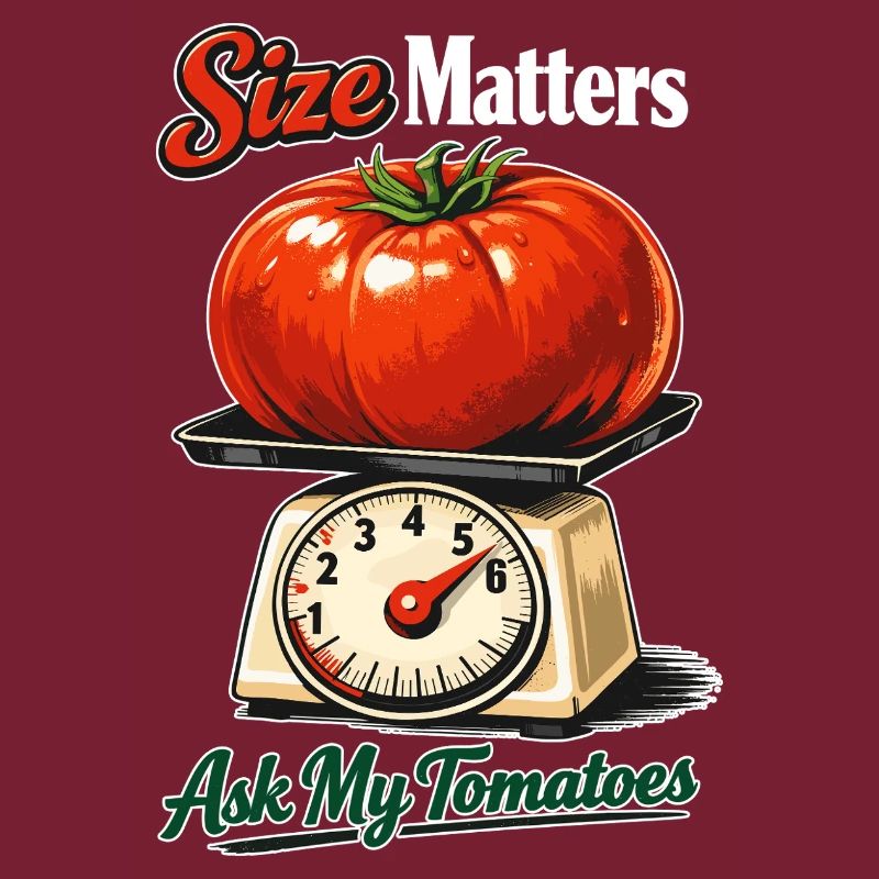 Size Matters: Funny giant tomato on scales