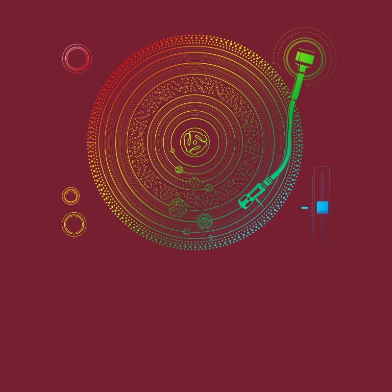 Space DJ Design Solar System Turntable EDM print