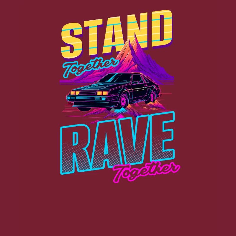 Edm Rave Stand Rave Together Synthwave