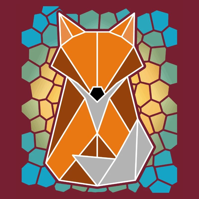 Fuchs geometrisches Mosaik Geschenkidee low poly