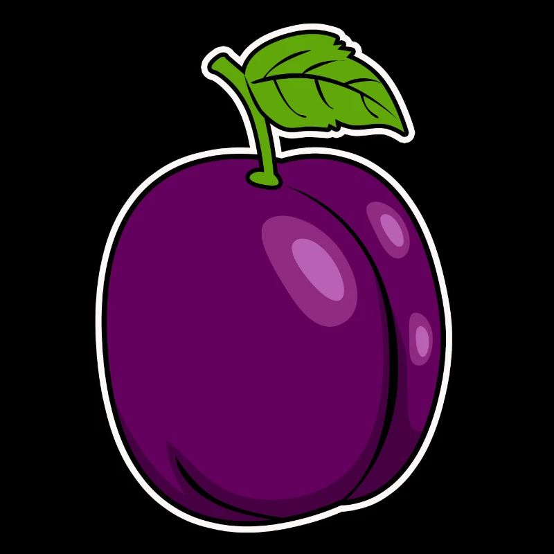 Pflaume violett Frucht Comic lila Geschenkidee