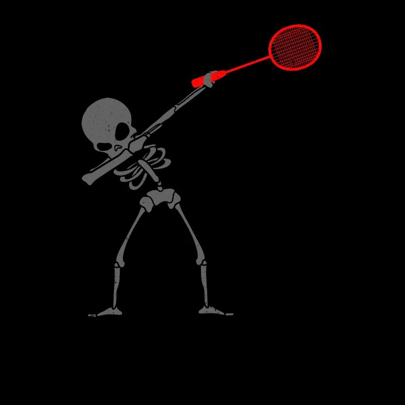 Badminton Dab Dabbing Skeleton Skull Gift