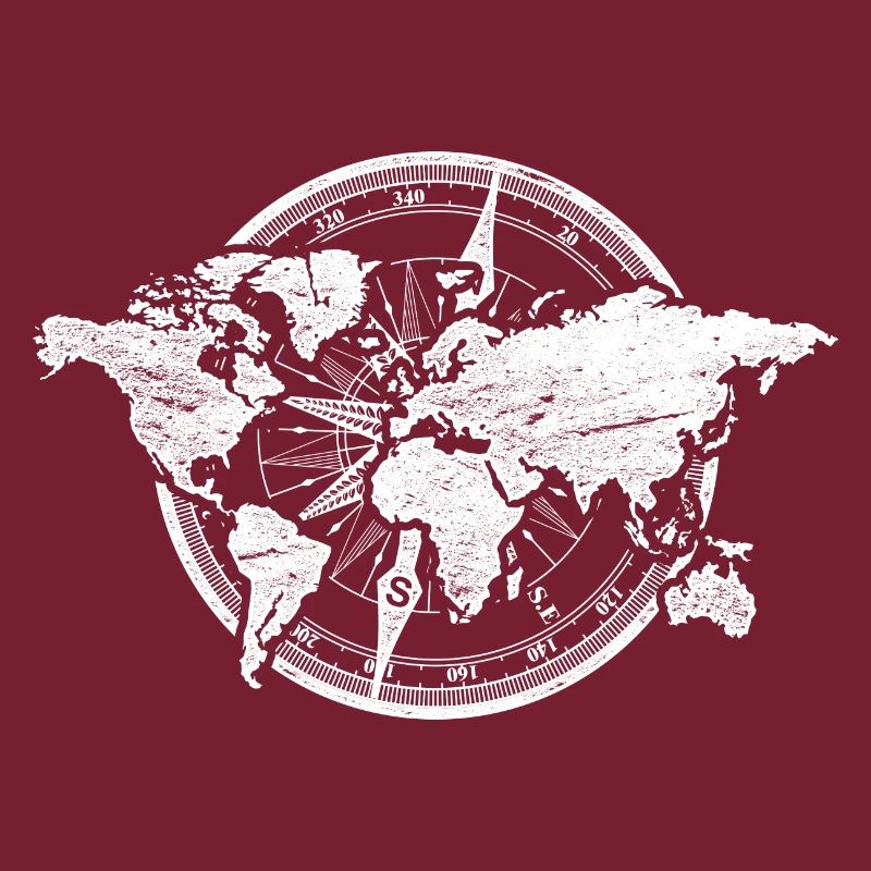 Compass Map Travel Gift World Map