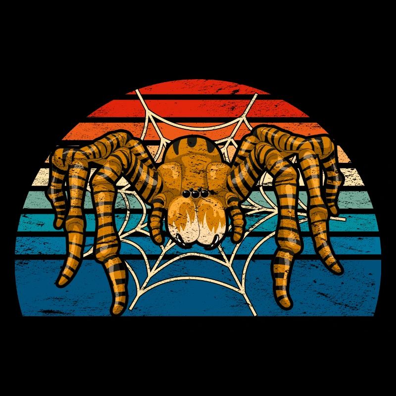 Spinnennetz Arachnide Tier Geschenk Retro Spinne