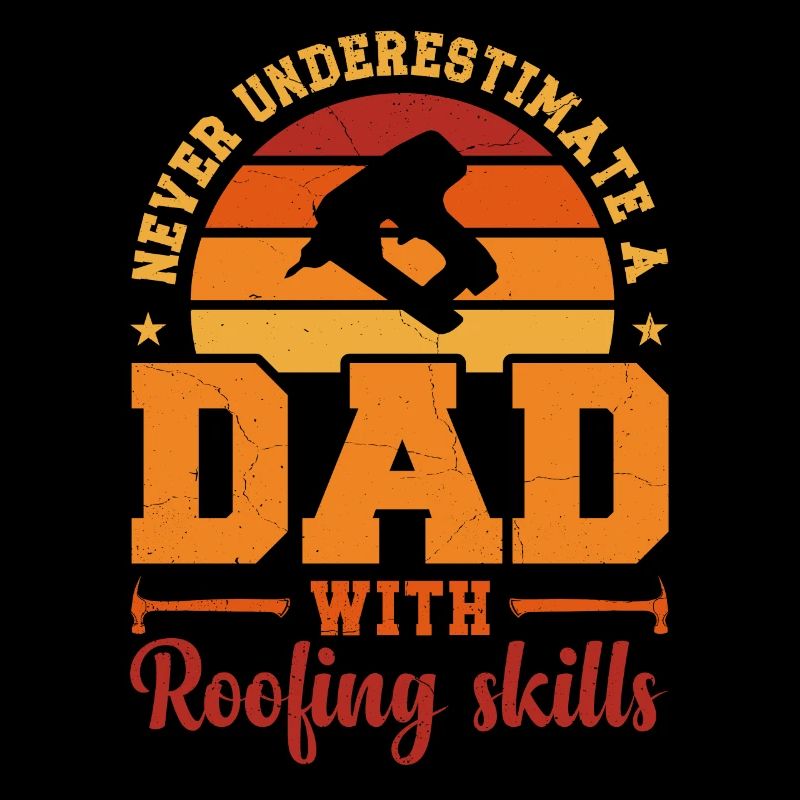 Husband Dad Hero Retro Roofer