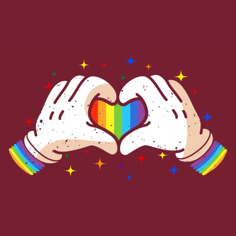CSD LGBT Hands Shape Rainbow Heart Pride