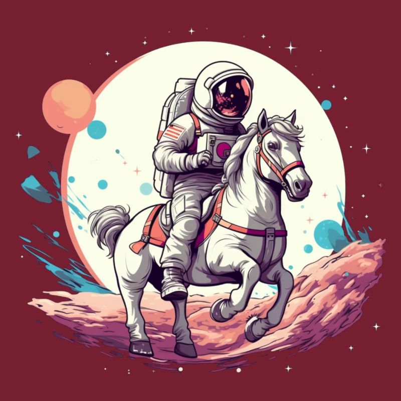 Astronaute à cheval dans l’espace
