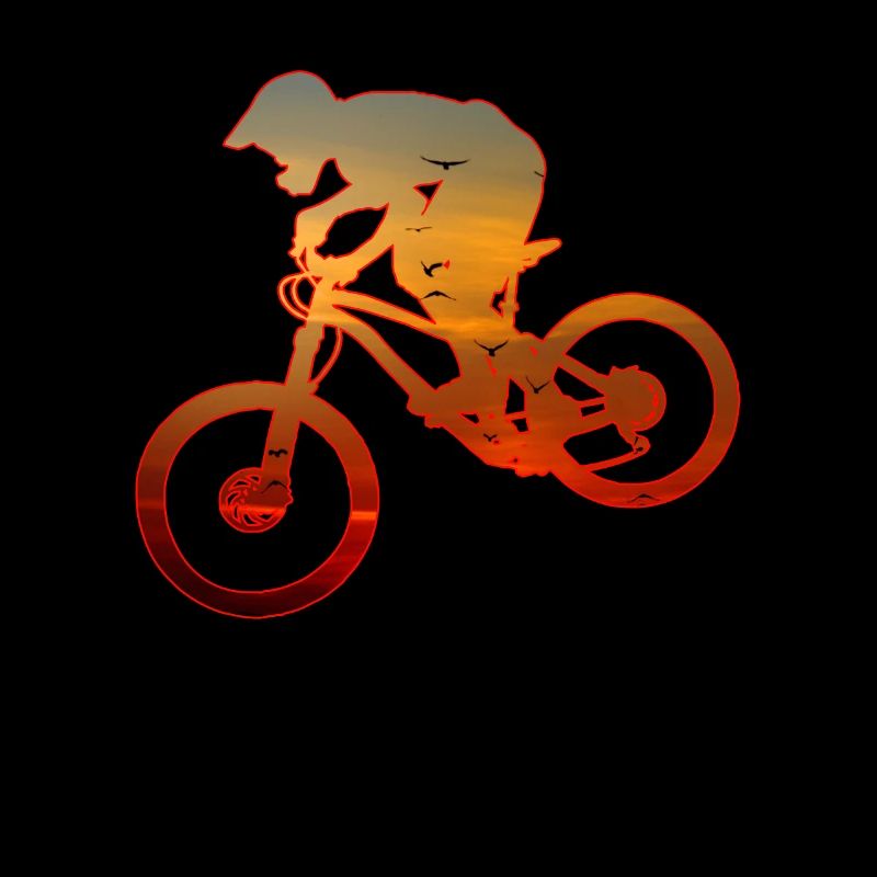 Vtt vtt descente freeride coucher de soleil