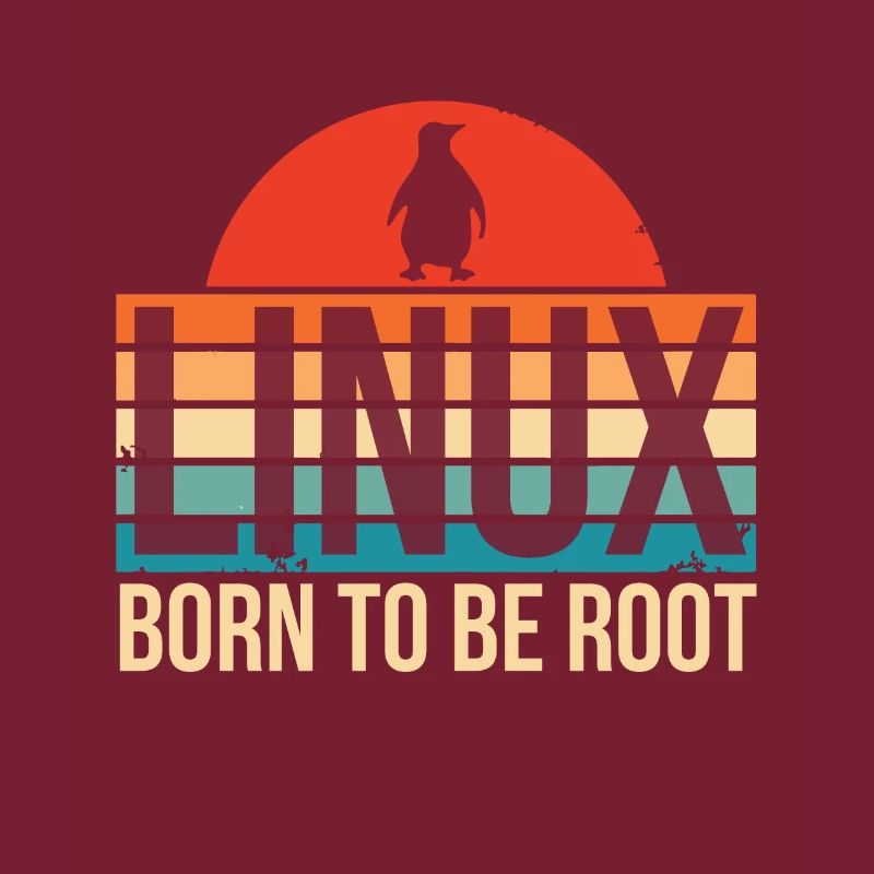 Linux né pour être Root Penguin Nerd Coding Geek
