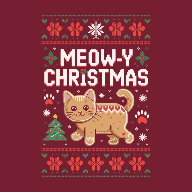 Meow-Y Christmas Pixel Cat